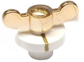 Manopola bianca/oro universale per piani cottura Smeg
