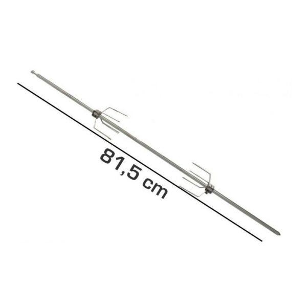 Asta spiedo girarrosto 815 mm sezione 8 mm con 2 forchettoni ferma carne