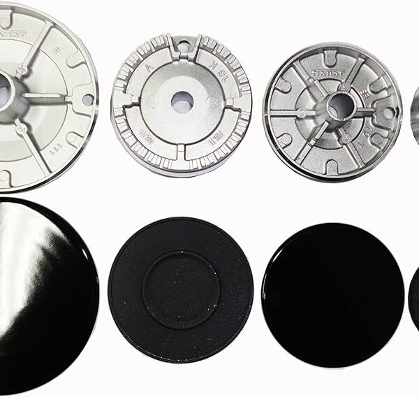 Kit 8 Pezzi 4 Bruciatori+4Piattelli Smaltati Compatibile Ariston