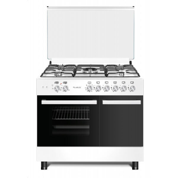 Cucina 90x60cm Larel Bianca Forno Gas+ Grill Elettrico