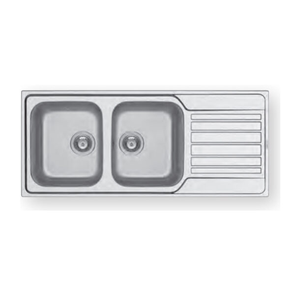 Lavello Inox Pyramis 116x50 Vasche a Sinistra